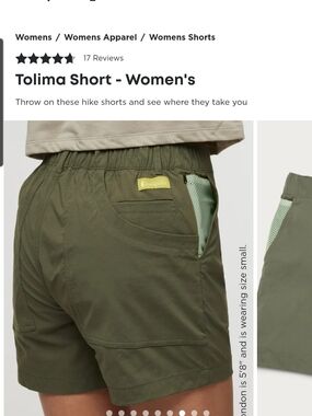 Cotopaxi Tolima Women's Olive Green Hiking Shorts